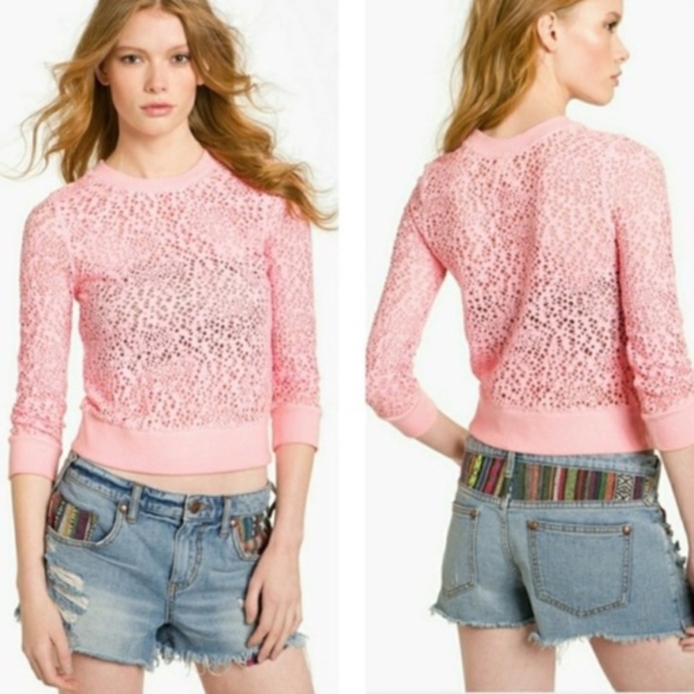 FREE PEOPLE Destroyed Crop Top